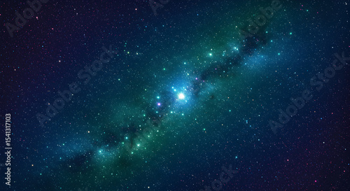 Vibrant Milky Way Galaxy and Starry Night Sky Abstract Illustration