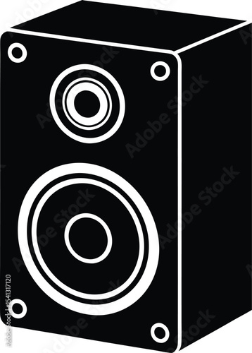 Black Rectangular Silhouette Vector of Modern Speaker