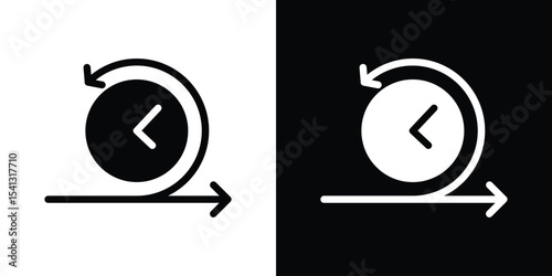 Agile icon in flat black solid vector set