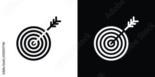 Aim icon in flat black solid vector set