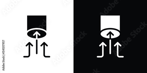 Air suction icon in flat black solid vector set