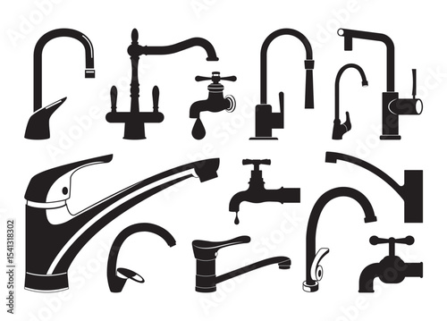 Water faucet vector, Water faucet Clipart, Water faucet silhouette