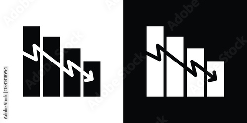 Attrition icon in flat black solid vector set
