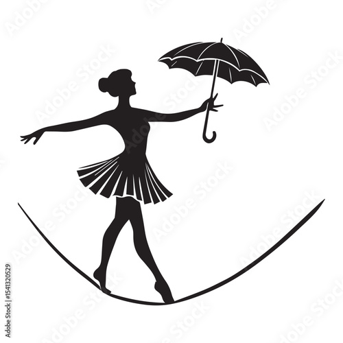 Hand Drawn Circustic girl Graphics for Printing

