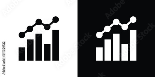 Benchmarking icon in flat black solid vector set