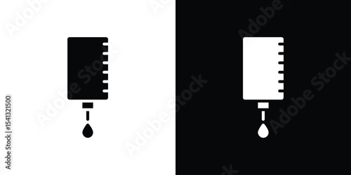 Blood transfusion icon in flat black solid vector set