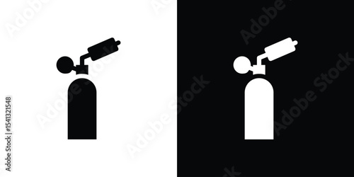 Blowtorch icon in flat black solid vector set