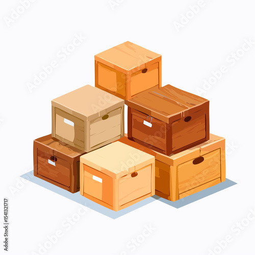 Wooden Boxes Various Sizes and Styles for Packaging and Storage