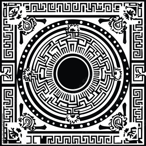 Complex Circular Maze Pattern
