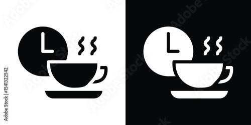 Break icon in flat black solid vector set