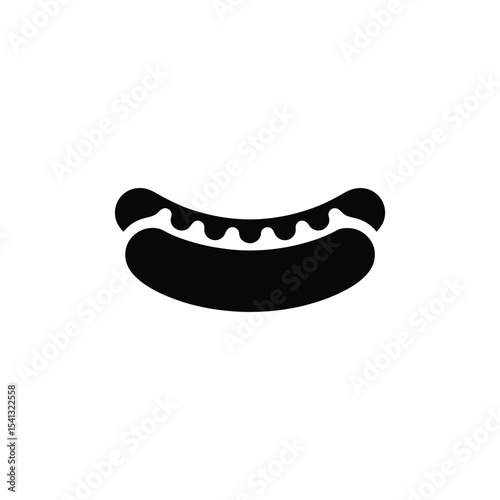 Simple hot dog icon black and white