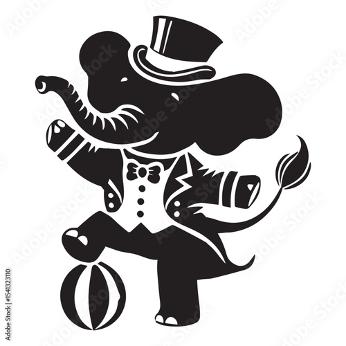 Carnival elephant  animal silhouette Clipart, Circustic animal illustration design, cute animal Circustic Elements design sublimation 
