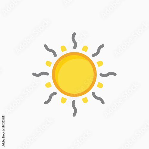 Sun logo, sun icon fully editable vector design template