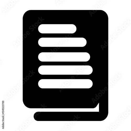 Clean and modern solid vector icon of a document, representing business themes. Perfect for mobile apps, infographics, UI/UX designs. This scalable SVG is ideal for digital or print projects.