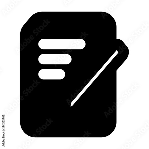 Clean and modern solidvector icon of a contract, representing business themes. Perfect for mobile apps, infographics, UI/UX designs. This scalable SVG is ideal for digital or print projects.