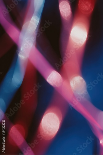 Cyber Vibes Abstract Light Streaks with Sharp Bokeh and Electronic Glows on Dark Background for Modern Digital Celebration and Creative Innovation