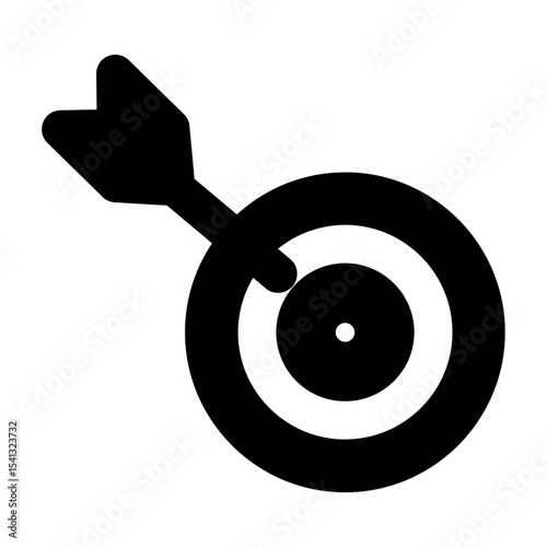 Clean and modern solid vector icon of a target, representing business themes. Perfect for mobile apps, infographics, UI/UX designs. This scalable SVG is ideal for digital or print projects.