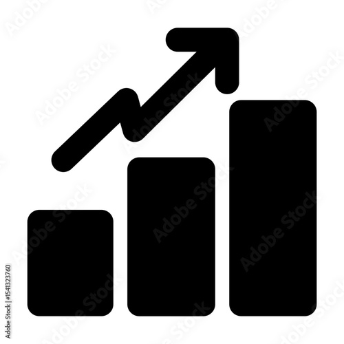 Clean and modern solid vector icon of a growth, representing business themes. Perfect for mobile apps, infographics, UI/UX designs. This scalable SVG is ideal for digital or print projects.