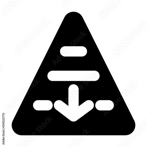 Clean and modern solid vector icon of a pyramid, representing business themes. Perfect for mobile apps, infographics, UI/UX designs. This scalable SVG is ideal for digital or print projects.
