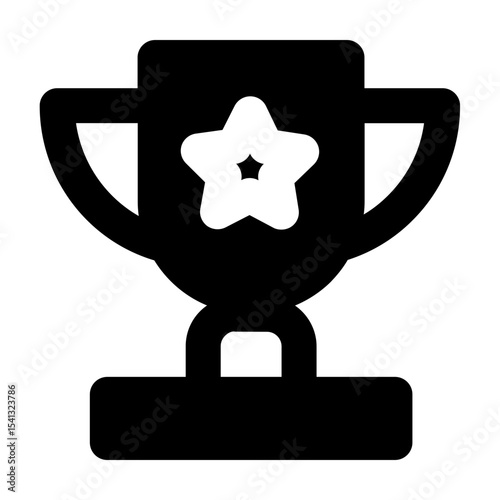 Clean and modern solid vector icon of a award, representing business themes. Perfect for mobile apps, infographics, UI/UX designs. This scalable SVG is ideal for digital or print projects.
