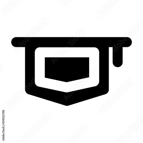 Clean and modern solid vector icon of a graduate, representing business themes. Perfect for mobile apps, infographics, UI/UX designs. This scalable SVG is ideal for digital or print projects.