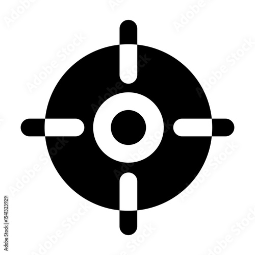 Clean and modern solid vector icon of a target, representing business themes. Perfect for mobile apps, infographics, UI/UX designs. This scalable SVG is ideal for digital or print projects.