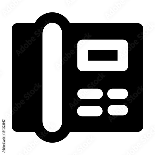 Clean and modern solid vector icon of a phone, representing business themes. Perfect for mobile apps, infographics, UI/UX designs. This scalable SVG is ideal for digital or print projects.