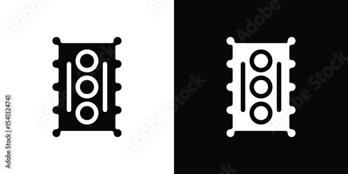Car gasket icon in flat black solid vector set