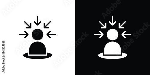 Centric consumer icon in flat black solid vector set