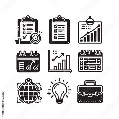 Business Start-Up Icons Set – Vector Icons for Website, Mobile App & UI Design