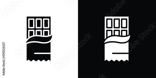 Chocolate icon in flat black solid vector set