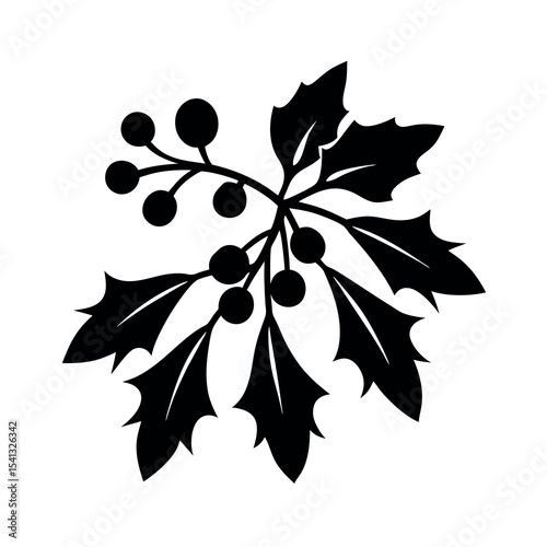 christmas mistletoe branch icon