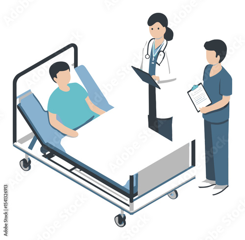 Healthcare Professional Discussing Treatment with Hospital Patient