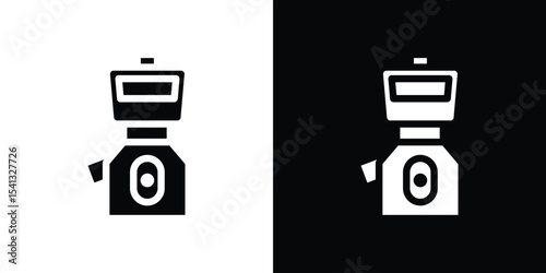Cold pressed juicer icon in flat black solid vector set
