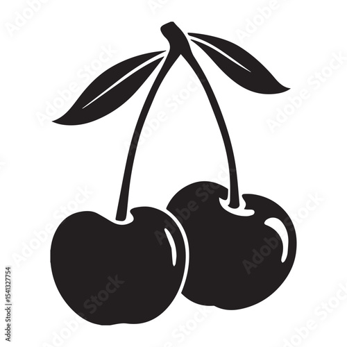 Cherry icon, Cherry icon set. Cherry sign. cherries symbol vector, cherry line icon, vector fruit illustration, fresh healthy sweet cherries symbol, Simple Isolated cherries Icon on white