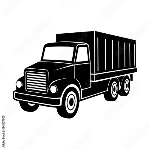 christmas red truck silhouette