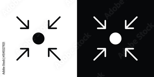 Compact size icon in flat black solid vector set