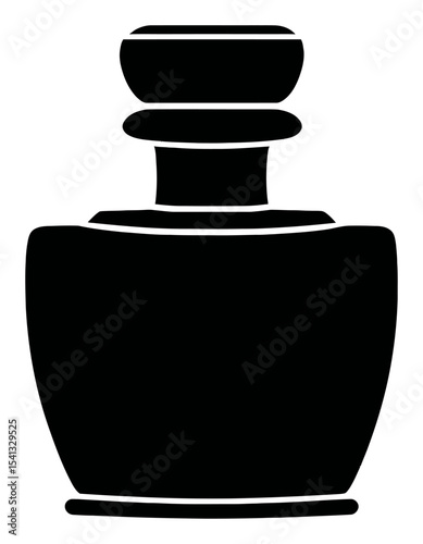 Abstract Illustration of a Hand-Drawn Silhouette of a Bottle