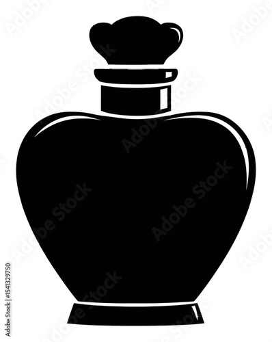 Elegant Black Silhouette of a Perfume Bottle with Artistic Flair and Style