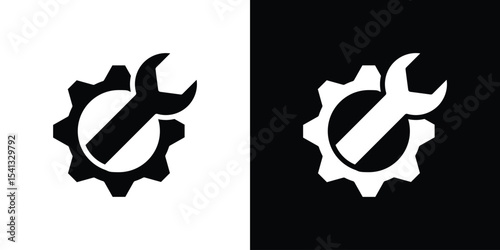 Customized icon in flat black solid vector set
