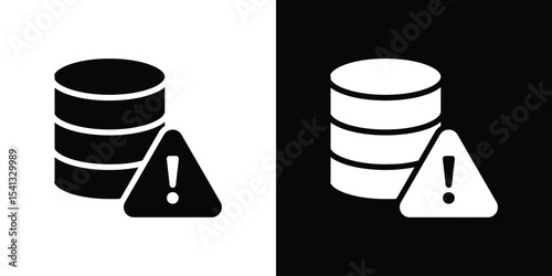 Data loss icon in flat black solid vector set
