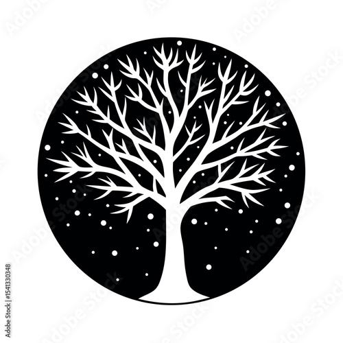 christmas snow covered tree graphic