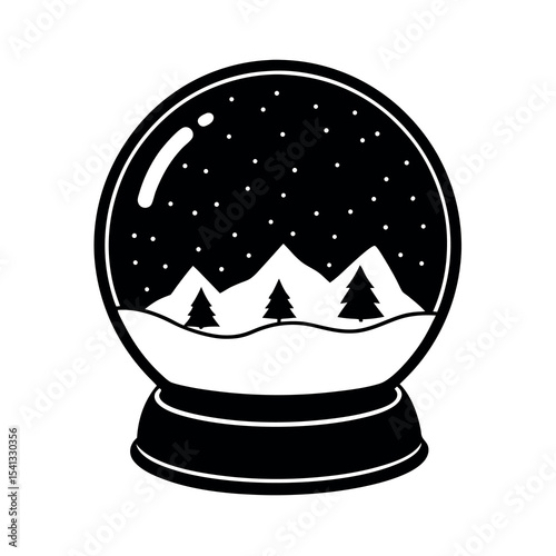 christmas snow globe illustration