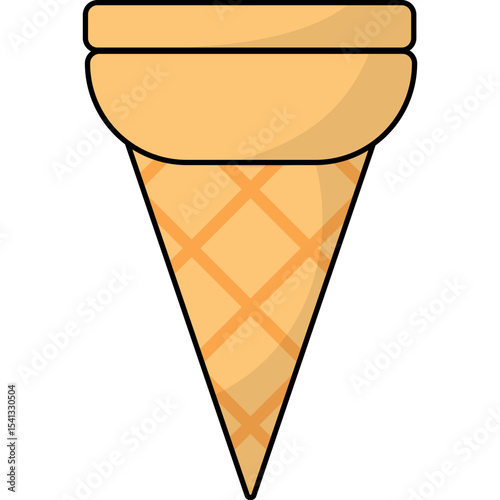 Empty Ice Cream Cone Illustration