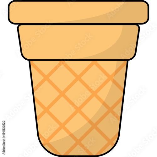 Empty Ice Cream Cone Illustration