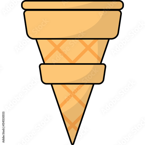 Empty Ice Cream Cone Illustration