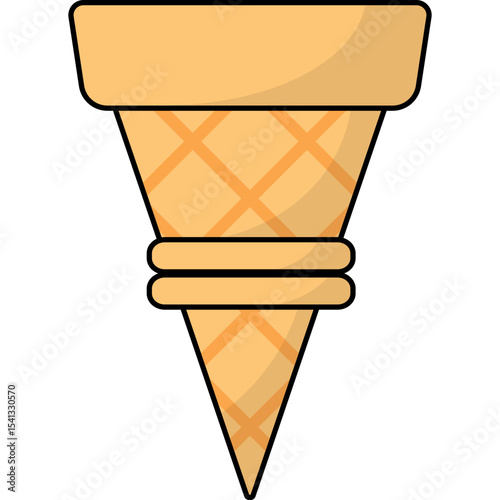Empty Ice Cream Cone Illustration