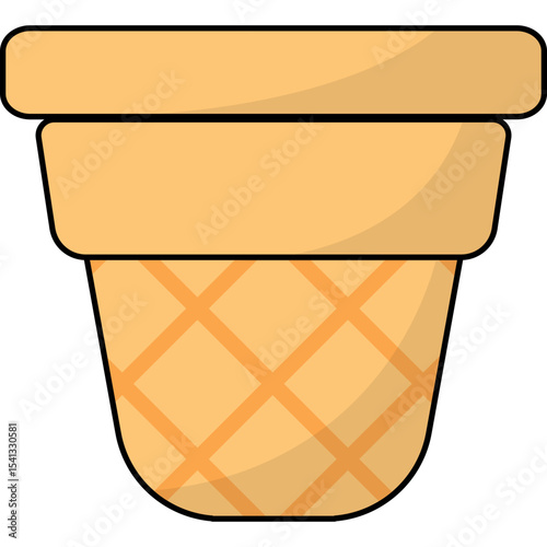 Empty Ice Cream Cone Illustration