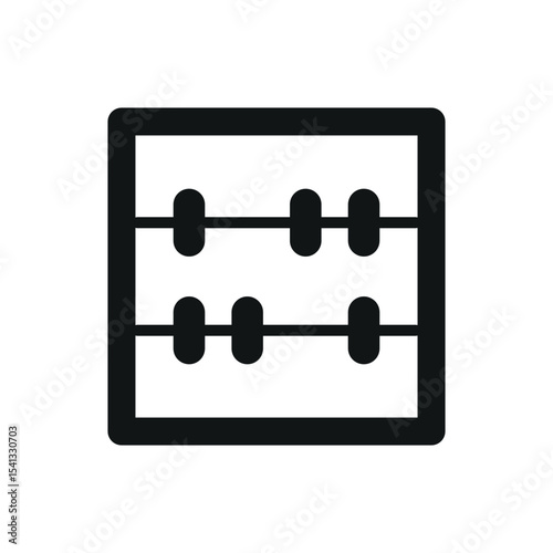 Solid abacus icon with bold beads. Perfect for finance and traditional counting.