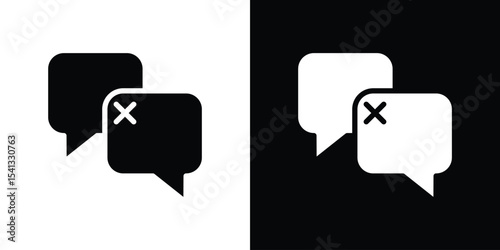 Disagreement icon in flat black solid vector set
